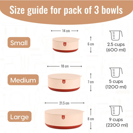 Terravo Bowl 1200ml, 600ml and 2200ml