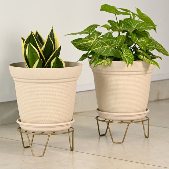 Aura Planter 10" with Stand Set of 2