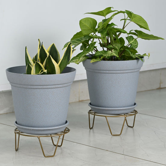 Aura Planter 10" with Stand Set of 2