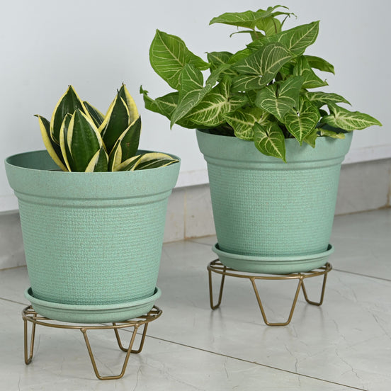 Aura Planter 10" with Stand Set of 2