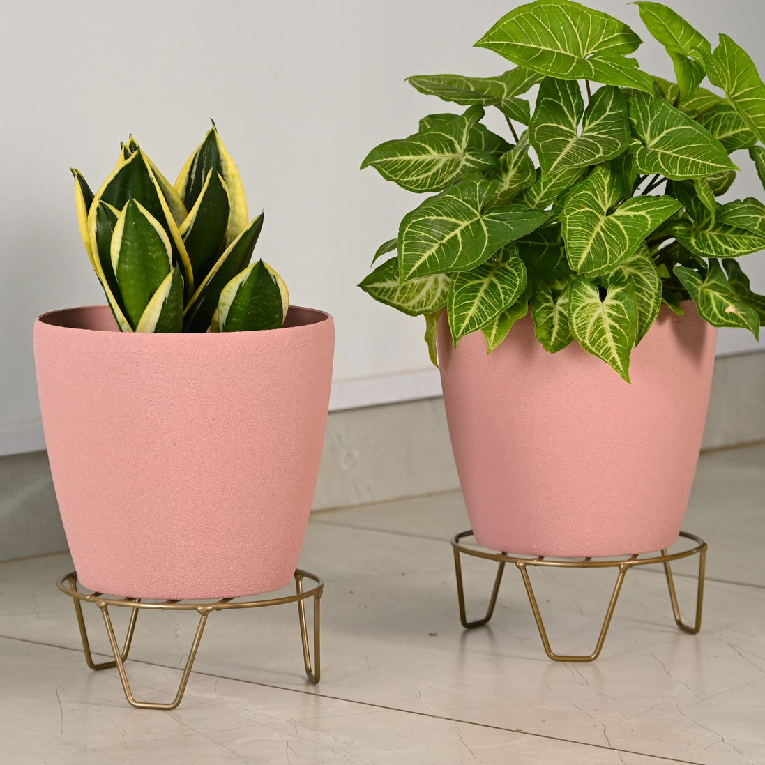 Deco Planter 9" with Stand Set of 2