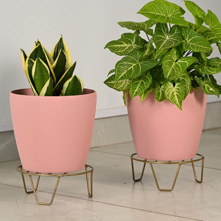 Deco Planter 9" with Stand Set of 2