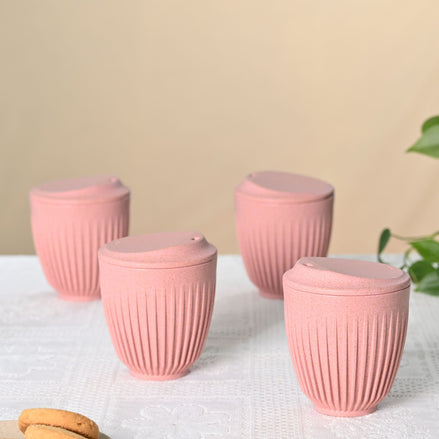 Retro Cup with lid 250ml - Set of 4